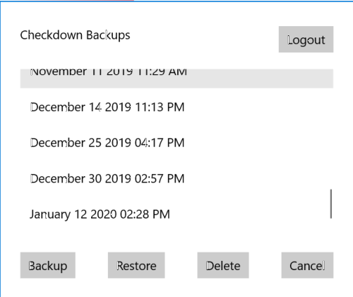 Backup Dialog